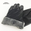 Перчатки мужские кожаные с махровым утеплителем KALINA M20-62-2 Черные LAMB BLACK Размеры  10,5-12,5