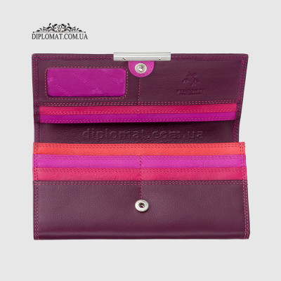 Кошелек женский кожаный VISCONTI R11 Paloma c RFID  Plum Multi  Сиреневый