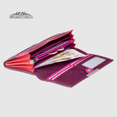 Кошелек женский кожаный VISCONTI R11 Paloma c RFID  Plum Multi  Сиреневый