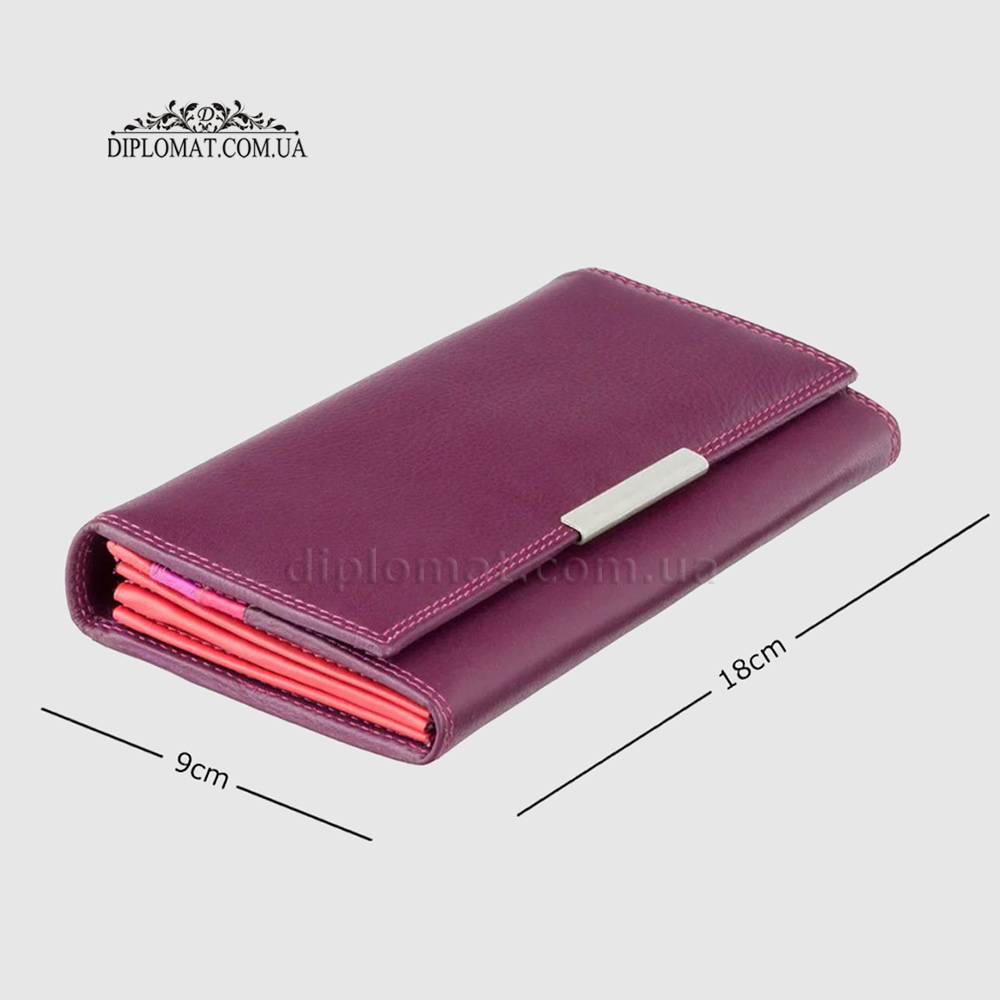 Кошелек женский кожаный VISCONTI R11 Paloma c RFID  Plum Multi  Сиреневый
