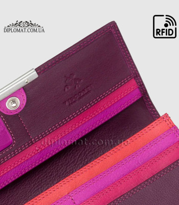 Кошелек женский кожаный VISCONTI R11 Paloma c RFID Plum Multi
