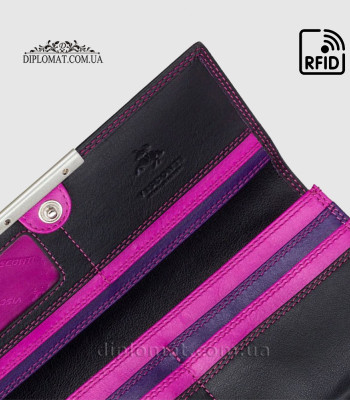 Кошелек женский кожаный VISCONTI R11 Paloma c RFID Black Berry