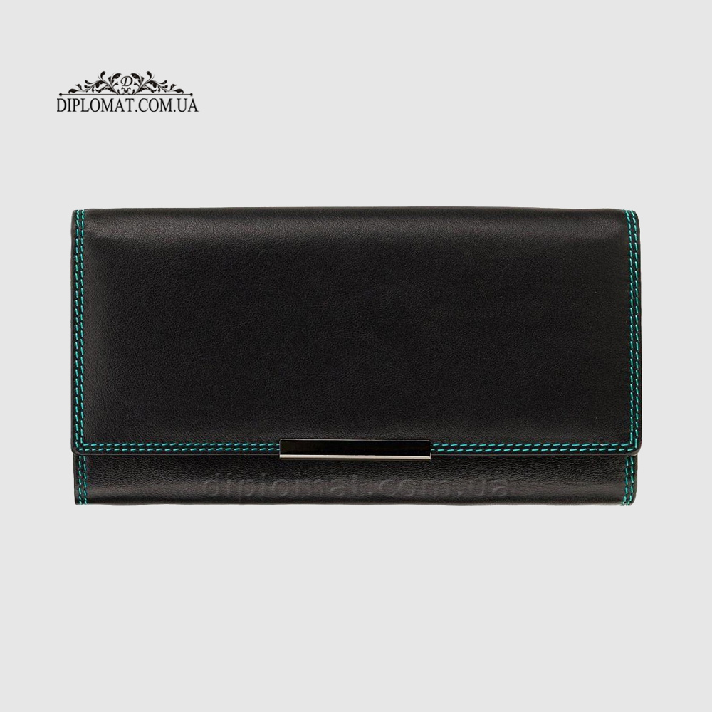 Кошелек женский кожаный VISCONTI R11 Paloma c RFID  Black/Rhumba Черный Мультиколор