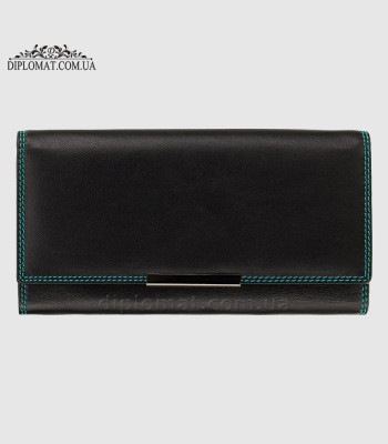 Кошелек женский кожаный VISCONTI R11 Paloma c RFID Black/Rhumba