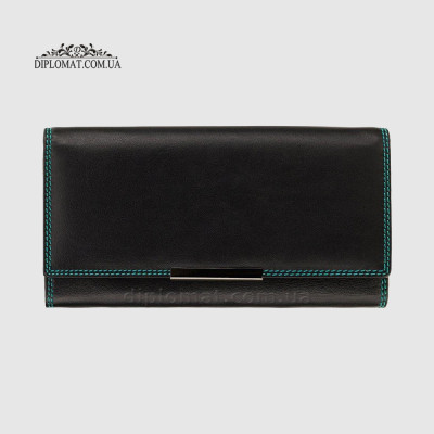 Кошелек женский кожаный VISCONTI R11 Paloma c RFID  Black/Rhumba Черный Мультиколор