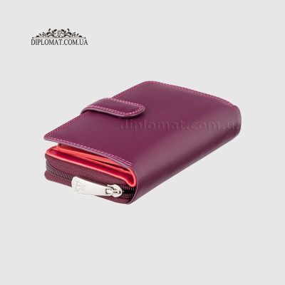 Кошелек кожаный женский VISCONTI R13 Carmelo c RFID  Plum Multi