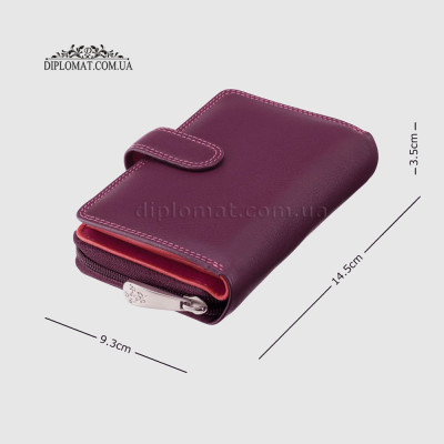 Кошелек кожаный женский VISCONTI R13 Carmelo c RFID  Plum Multi