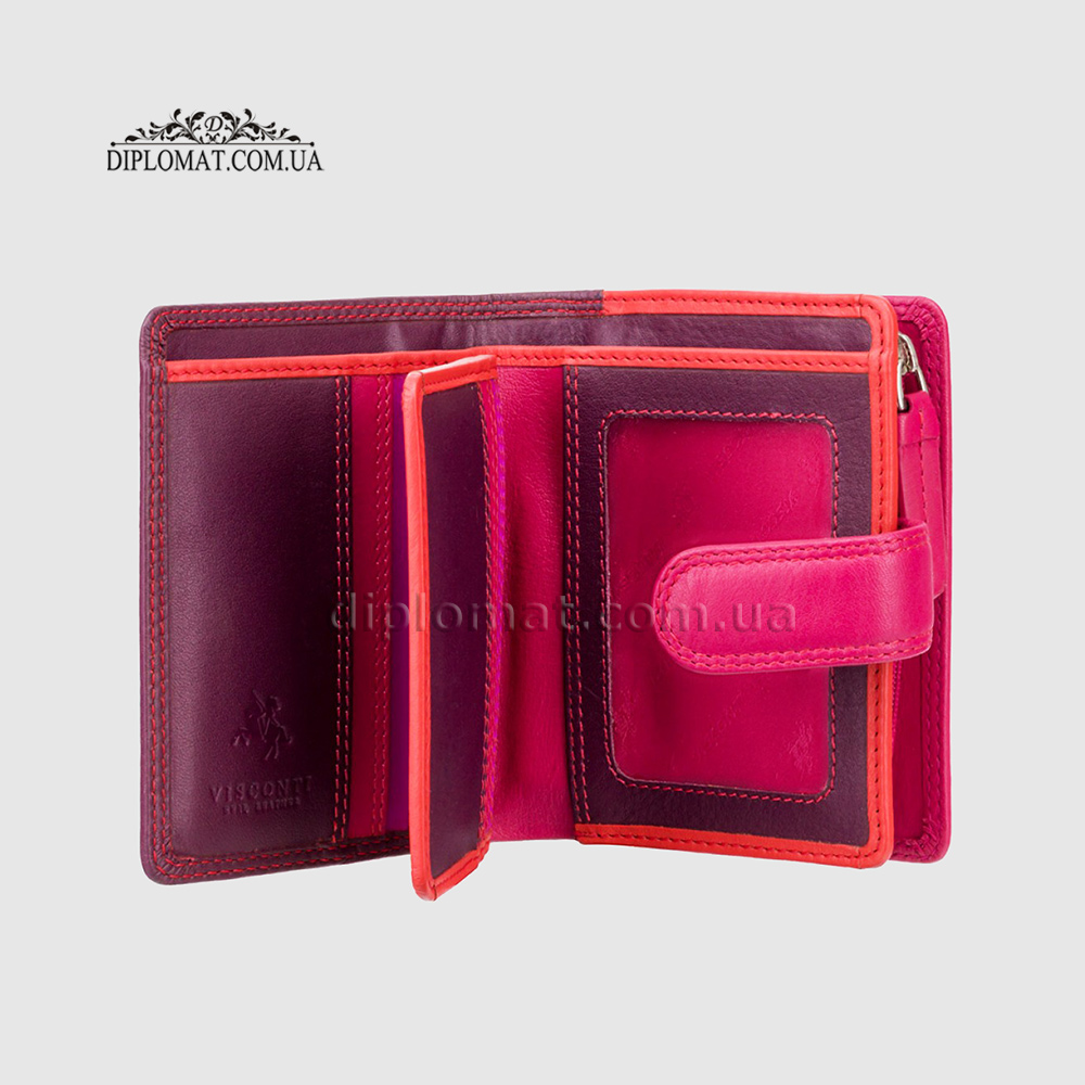Кошелек женский кожаный VISCONTI RB40 Bali c RFID    Plum Multi  Сиреневый