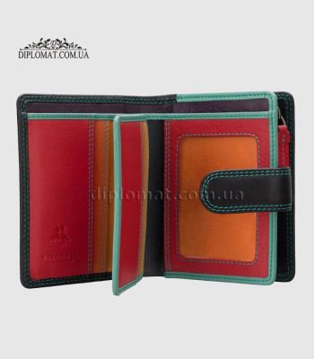 Кошелек женский кожаный VISCONTI RB40 Bali c RFID   Black/Rhumba