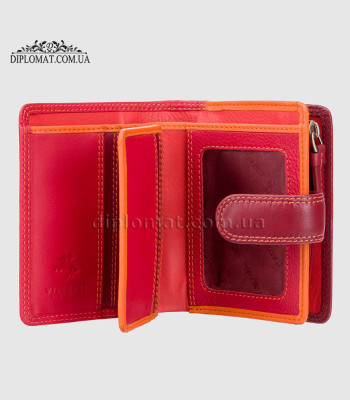 Кошелек женский кожаный VISCONTI RB40 Bali c RFID   Red/Multi