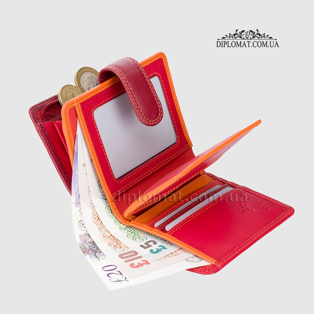 Кошелек женский кожаный VISCONTI RB40 Bali c RFID    Red/Multi Красный Мультиколор