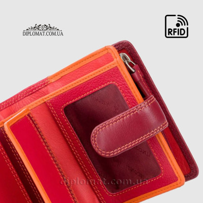 Кошелек женский кожаный VISCONTI RB40 Bali c RFID    Red/Multi Красный Мультиколор