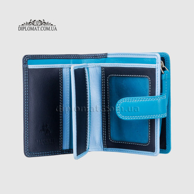 Кошелек женский кожаный VISCONTI RB40 Bali c RFID    Blue Multi  Голубой Мультиколор