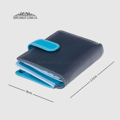 Кошелек женский кожаный VISCONTI RB40 Bali c RFID    Blue Multi  Голубой Мультиколор