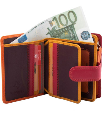 Кошелек женский кожаный VISCONTI RB40 Bali c RFID   Orange Multi