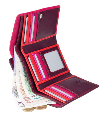 Кошелек женский кожаный VISCONTI RB43 Bora c RFID Plum Multi