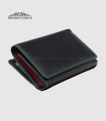 Кошелек женский кожаный VISCONTI RB43 Bora c RFID Black/Rhumba