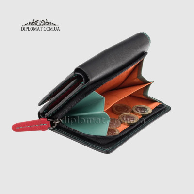 Кошелек женский кожаный VISCONTI RB43 c RFID  Black/Rhumba