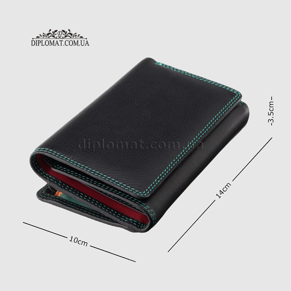 Кошелек женский кожаный VISCONTI RB43 c RFID  Black/Rhumba