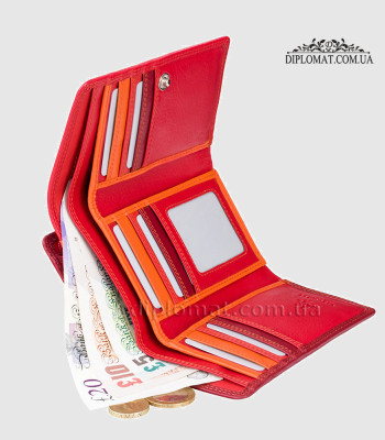 Кошелек женский кожаный VISCONTI RB43 Bora c RFID Red/Multi