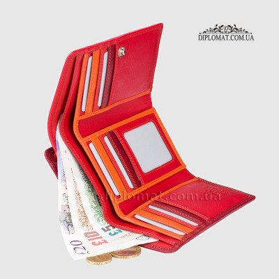 Кошелек женский кожаный VISCONTI RB43 c RFID  Red/Multi
