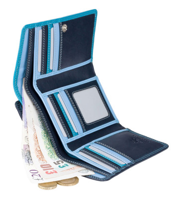 Кошелек женский кожаный VISCONTI RB43 Bora c RFID Blue Multi