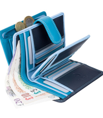 Кошелек женский кожаный VISCONTI RB51 c RFID Blue Multi