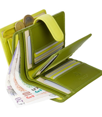 Кошелек женский кожаный VISCONTI RB51 c RFID Lime Multi