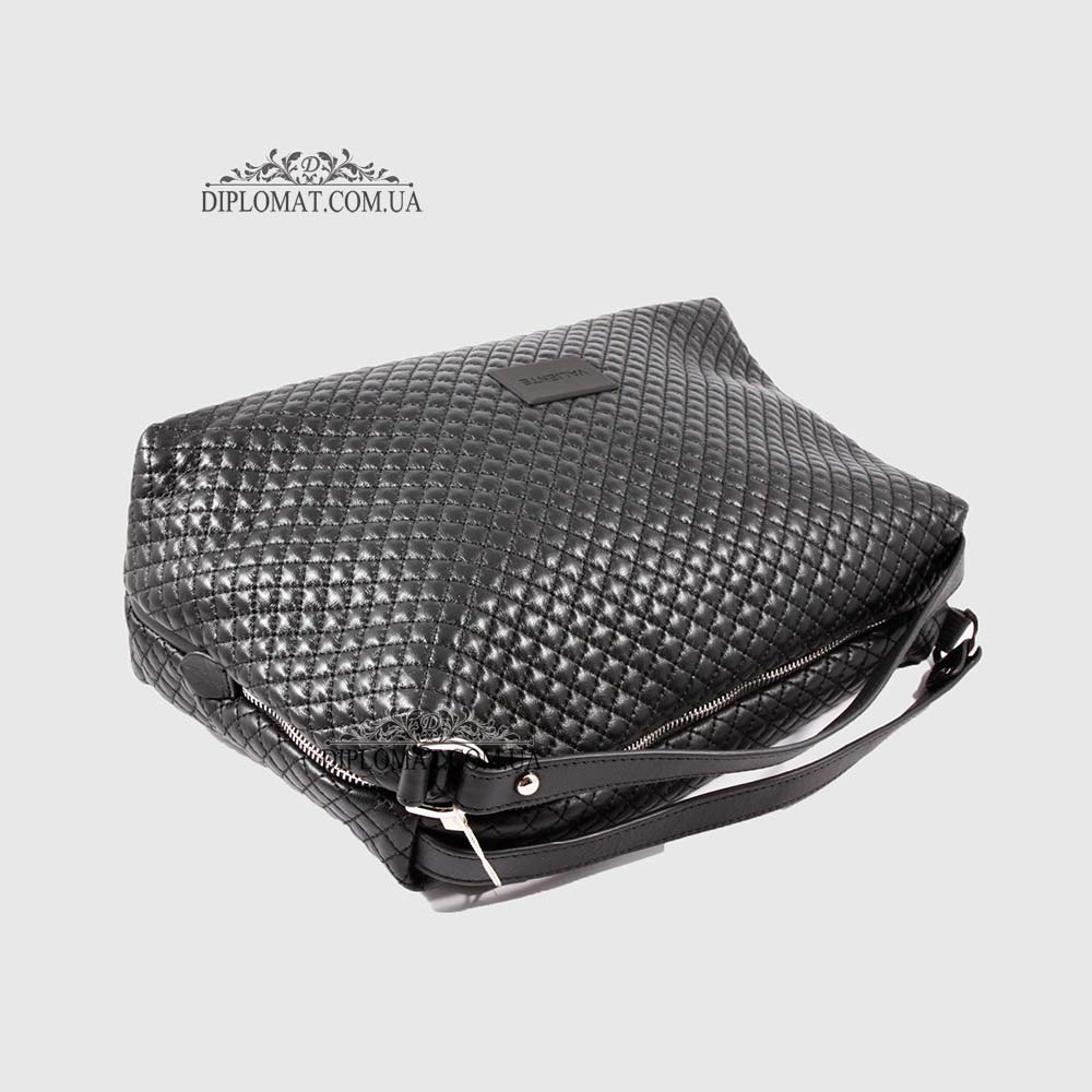 Сумка Женская Кожаная VALIENTE 892 Средняя Отделение на металлической молнии Shantal Black PRADA Black Черный