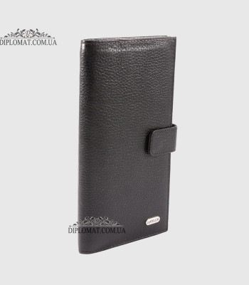 Кошелек мужской CANPELLINI 1407 Кожаный на прямую купюру с блокнотом2 BLACK CROCO Черный