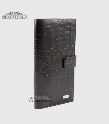 Кошелек мужской CANPELLINI 1407 Кожаный на прямую купюру с блокнотом7 BLACK FLOATER Черный