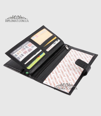 Кошелек мужской CANPELLINI 1407 Кожаный на прямую купюру с блокнотом7 BLACK FLOATER Черный