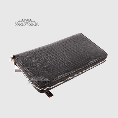 Клатч мужской CANPELLINI 750 Кожаный На молнии 8 BLACK REPTILE Черный  Черный