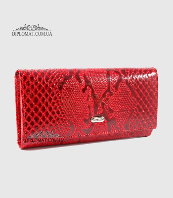 Кошелек женский CANPELLINI 2037 Классический На прямую купюру На кнопке P326 RED LAK Красный