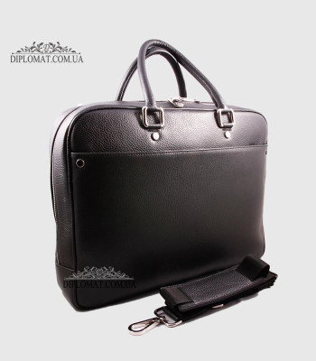 Сумка мужская Messenger GIADA PELLE 9002 Кожаная Ремень через плечо Закрывается клапаномBLACK vegetal