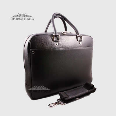 Сумка мужская Messenger GIADA PELLE 9002 Кожаная Ремень через плечо Закрывается клапаном BLACK vegetal Черный