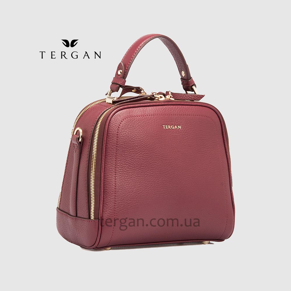 Сумка Сундук женская Кожаная TERGAN 79135  BORDO FLOATER Красный