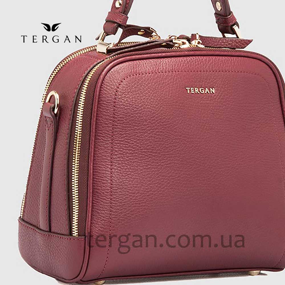 Сумка Сундук женская Кожаная TERGAN 79135  BORDO FLOATER Красный