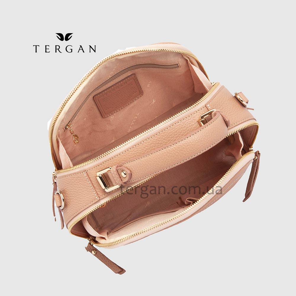 Сумка Сундук женская Кожаная TERGAN 79135  NUDE FLOATER Пудра