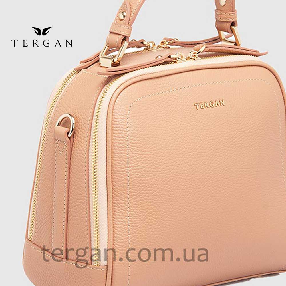 Сумка Сундук женская Кожаная TERGAN 79135  NUDE FLOATER Пудра