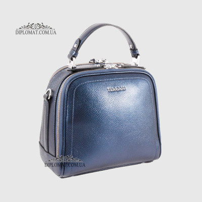 Сумка Сундук женская Кожаная TERGAN 79135  LACIVERT PERLA MIMOZA Синий