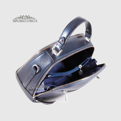 Сумка Сундук женская Кожаная TERGAN 79135  LACIVERT PERLA MIMOZA Синий