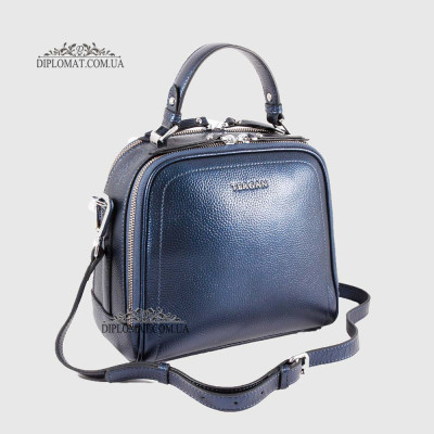Сумка Сундук женская Кожаная TERGAN 79135  LACIVERT PERLA MIMOZA Синий