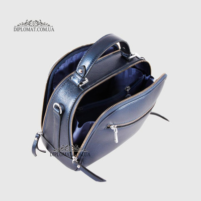 Сумка Сундук женская Кожаная TERGAN 79135  LACIVERT PERLA MIMOZA Синий