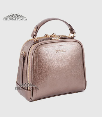 Сумка Сундук женская Кожаная TERGAN 79135 BRONZ PERLA MIMOZA