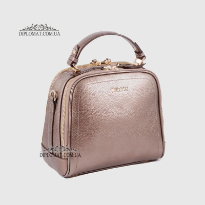 Сумка Сундук женская Кожаная TERGAN 79135  BRONZ PERLA MIMOZA