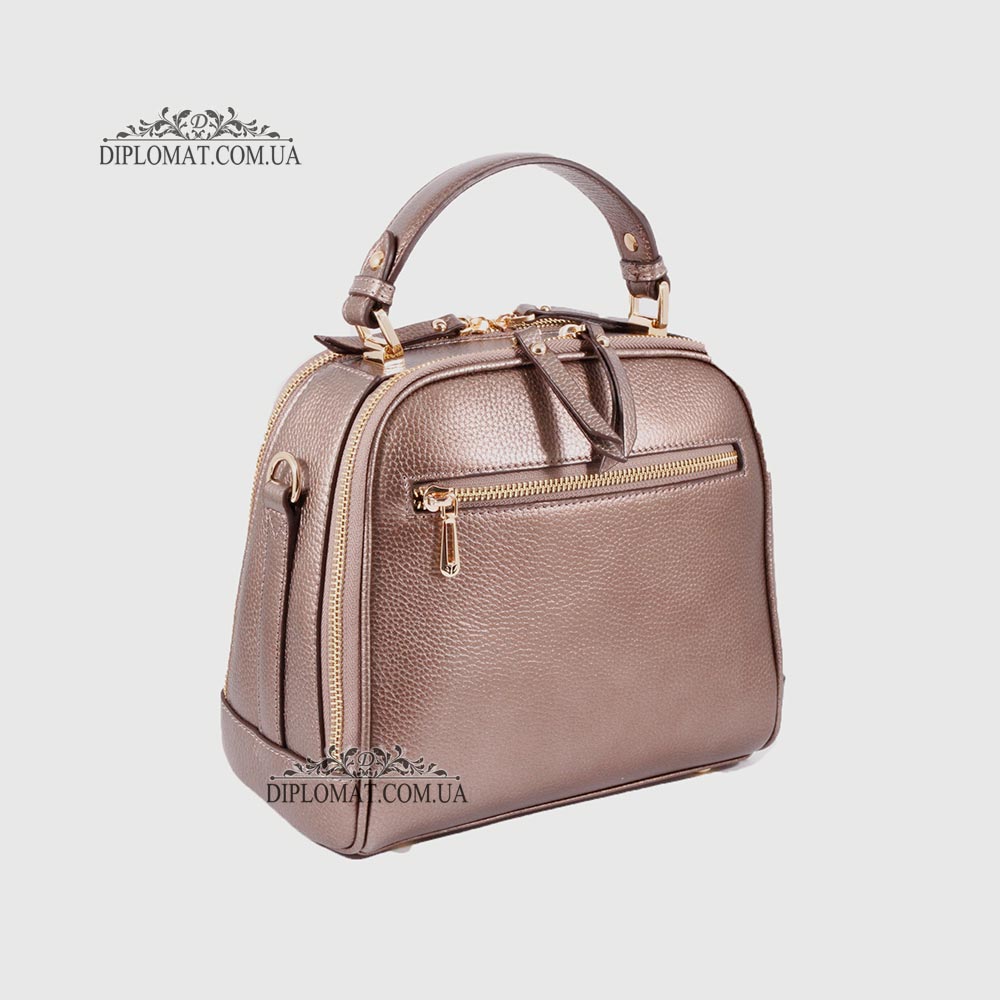 Сумка Сундук женская Кожаная TERGAN 79135  BRONZ PERLA MIMOZA