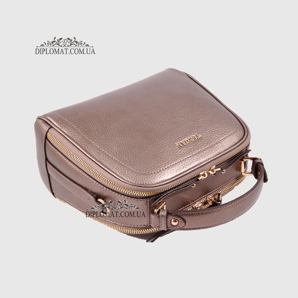 Сумка Сундук женская Кожаная TERGAN 79135  BRONZ PERLA MIMOZA