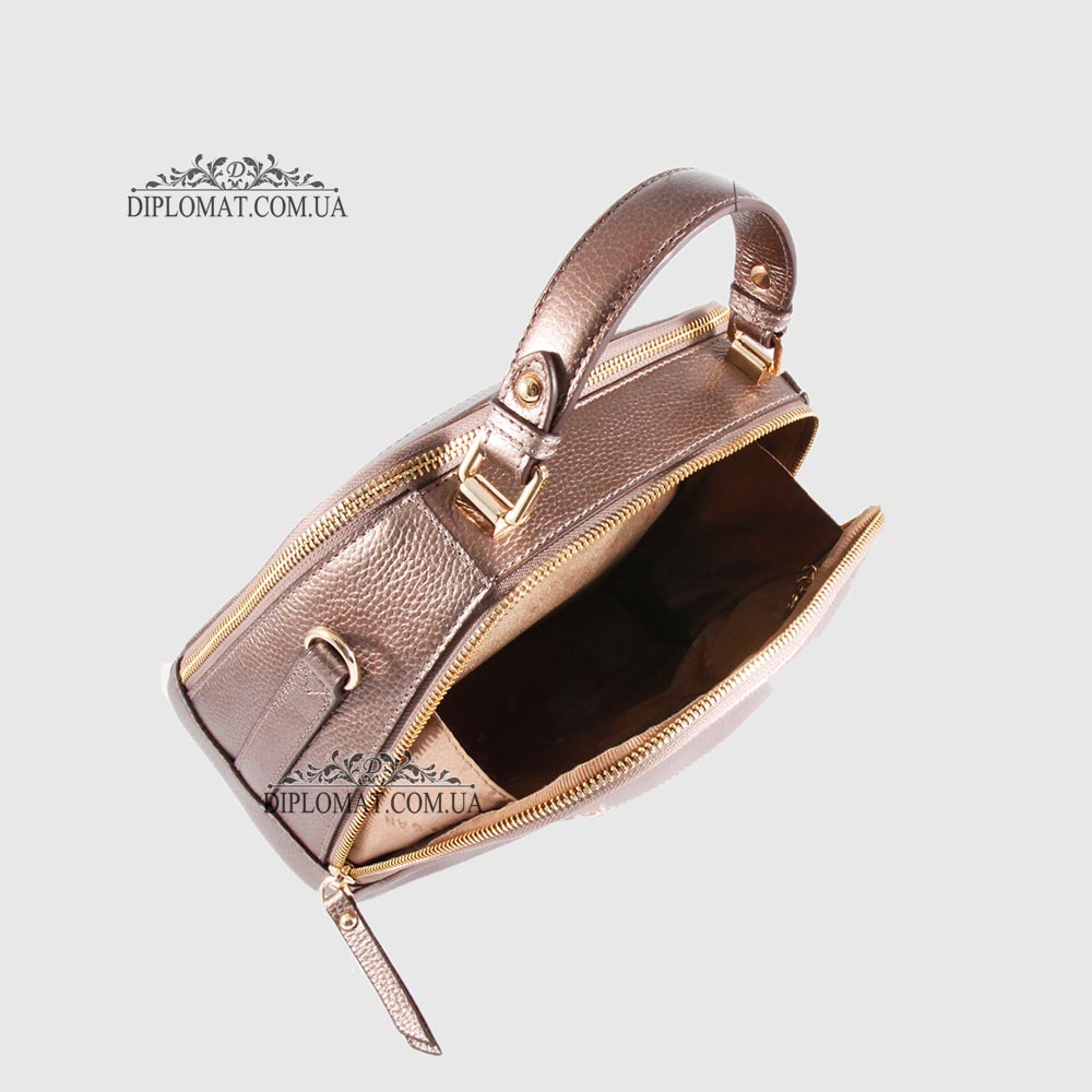 Сумка Сундук женская Кожаная TERGAN 79135  BRONZ PERLA MIMOZA