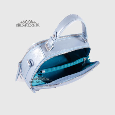 Сумка Сундук женская Кожаная TERGAN 79135  NAVI PERLA MIMOZA Голубой